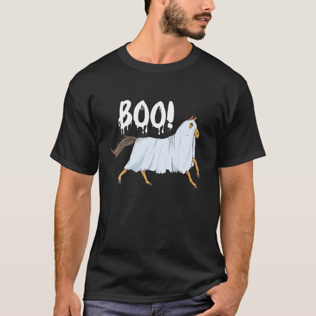Boo Halloween Horses  T Shirt (Framsida)