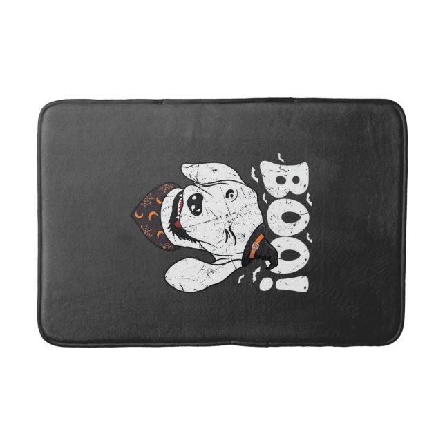 Boo Halloween Hund Häxhatt Fladdermöss Badrumsmatta (Framsidan)
