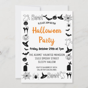 Boo Halloween-inbjudan till poktaculärt parti Inbjudningar