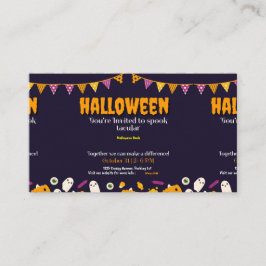 boo halloween invitation visitkort