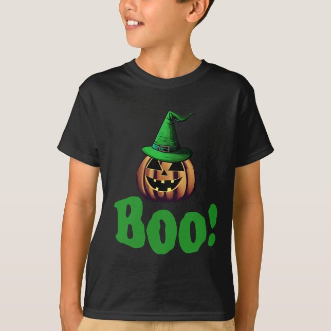 Boo Halloween Jack o lantern killar T-Shirt (Framsida)