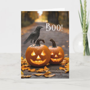 Boo Halloween Jack o' Lanternand and Raven Kort