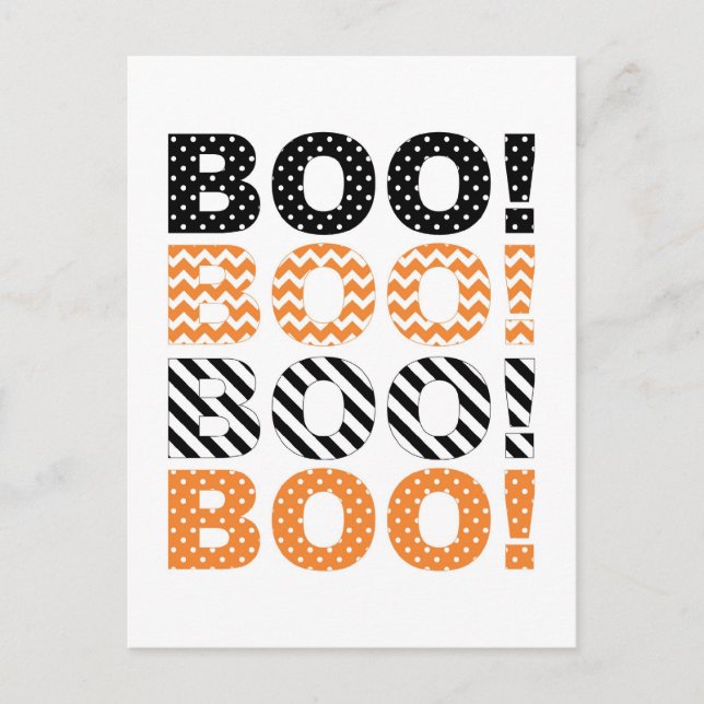 Boo! Halloween-kort Vykort (Framsida)