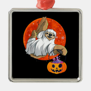 Boo Halloween med lutande spets och spindel Julgransprydnad Metall