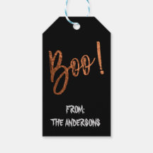 Boo! Halloween Modern Halloween Gift-etikett