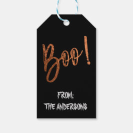 Boo! Halloween Modern Halloween Gift-etikett Presentetikett