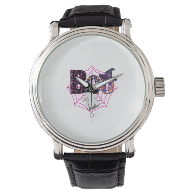 Boo Halloween Oktober Rosa Armbandsur (Framsida)