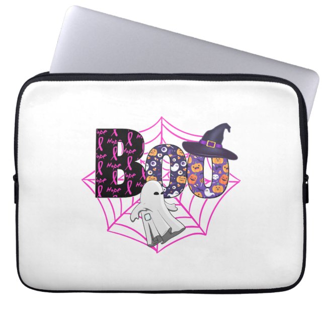 Boo Halloween Oktober Rosa Laptop Fodral (Framsidan)
