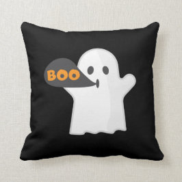Boo Halloween-orange och vit  Kudde