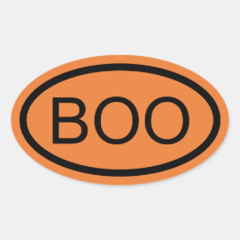 Boo Halloween oval klistermärke