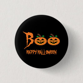 BOO! Halloween Pumpkin Button Badge Knapp