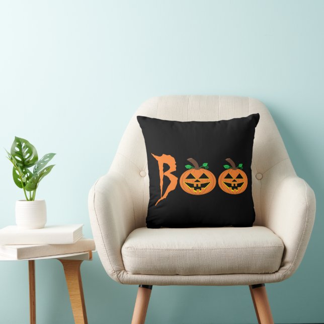 BOO! Halloween Pumpkin Dekorativ kudde (Stol)