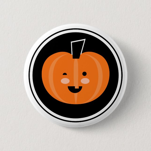 Boo! Halloween Pumpkin Pinback-knapp Knapp (Framsida)