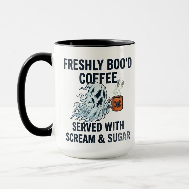 Boo Halloween Pun Mugg - Skräckfylld Kaffe Kopp Pr (Vänster)
