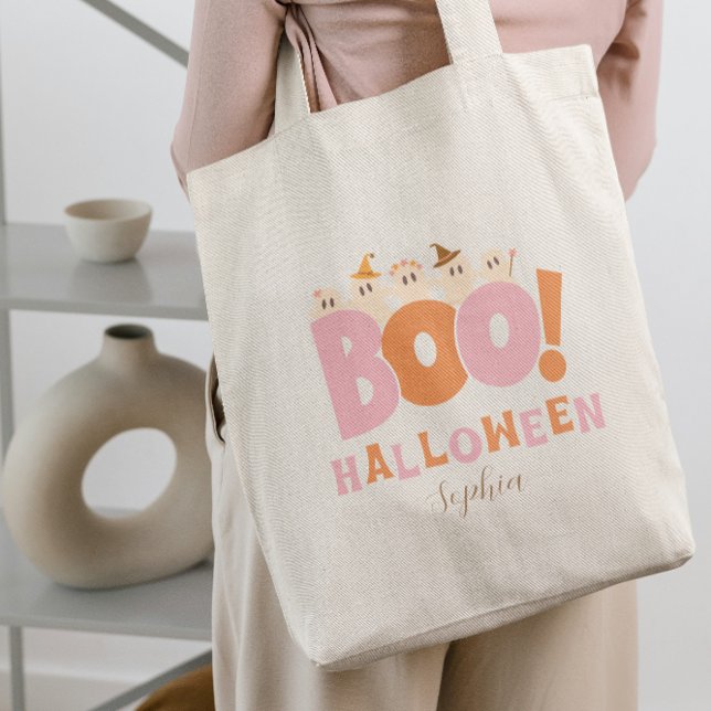 Boo Halloween Retro Candy Tygkasse (Boo Halloween Retro Tote Bag)