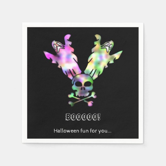 Boo! Halloween Roligt Papper Napkins Pappersservett (Framsidan)