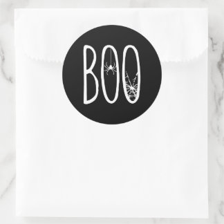 BOO Halloween Spindelnät Svart Runt Klistermärke