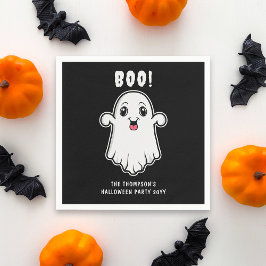 Boo Halloween-spöke Anpassad text Svart och vit Pappersservett