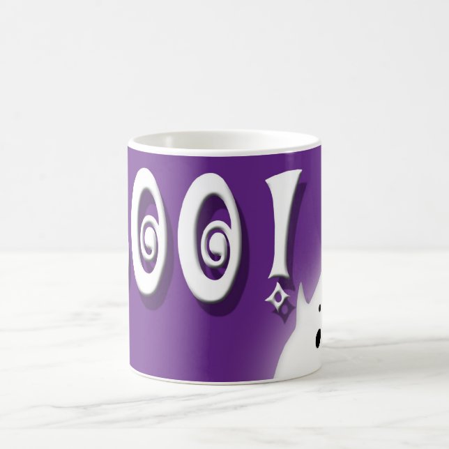 Boo! Halloween-spöklila Kaffemugg (Center)