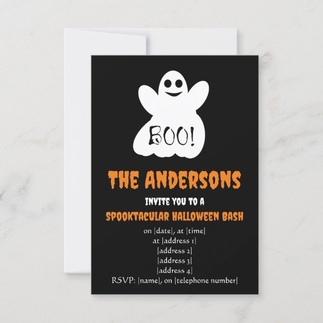 BOO! Halloween-spöktillställning Inbjudningar (Framsida)