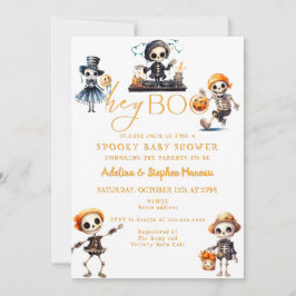 Boo Halloween Spooky Chic Costume Baby Shower Inbjudningar