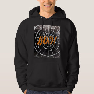 Boo! Halloween Spooky Spindelnät Mönster Monochrom Hoodie