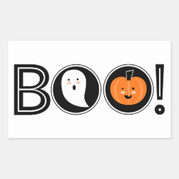 Boo! Halloween Sticker Rektangulärt Klistermärke