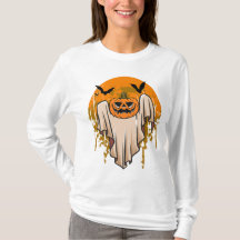 Boo Halloween T-shirt med svart fladdermus och pum