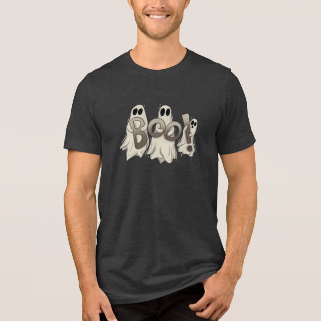Boo Halloween T-Shirt | Spooky Ghost Tee (Framsida)
