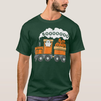 Boo Halloween Train BOOOOO Funny Ghost Pumpkin Kid T Shirt