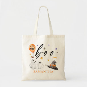 Boo Halloween Watercolor Bus eller godis Tygkasse