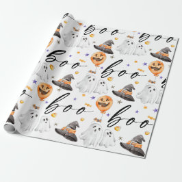 Boo Halloween Watercolor Presentpapper