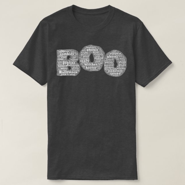Boo - Halloween Wordcloud Text  T Shirt (Design framsida)