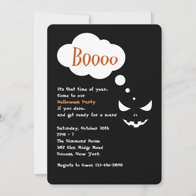 Boo Halloweenfest Inbjudan (Framsida)