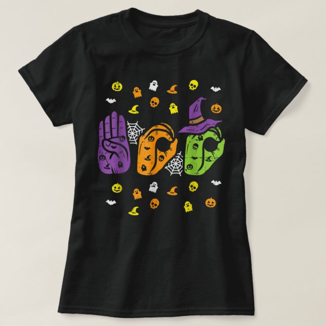 Boo Händer American Sign Language Pride ASL Funny  T Shirt (Design framsida)