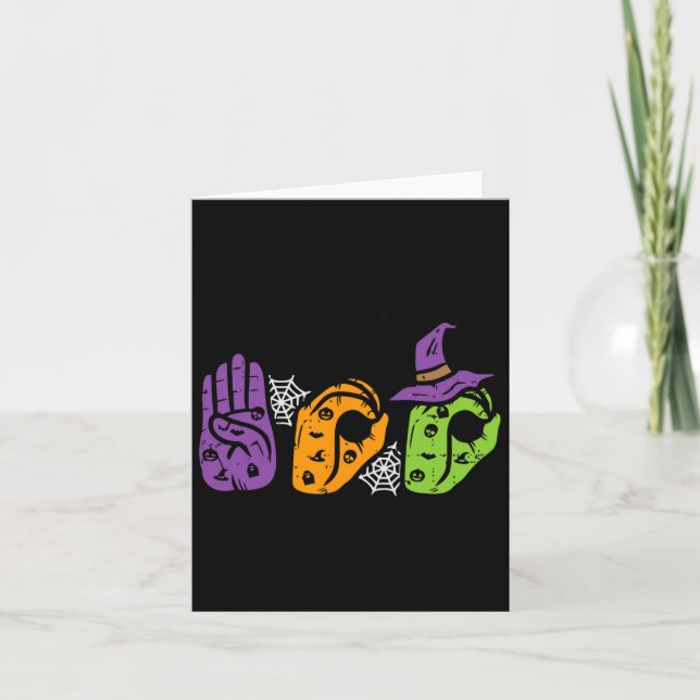 Boo Händer American Sign Language Pride Asl Hallow Kort (Framsida)
