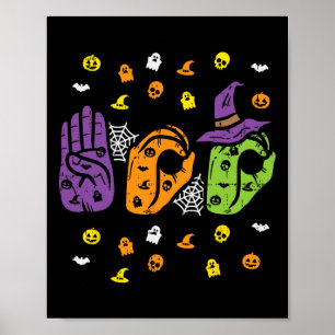 Boo Händer American Sign Language Pride Asl Hallow Poster
