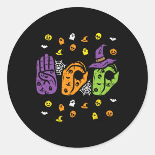 Boo Händer American Sign Language Pride Asl Hallow Runt Klistermärke
