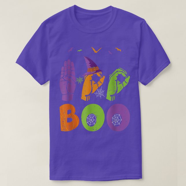 Boo Händer American Sign Language Pride ASL Hallow T Shirt (Design framsida)