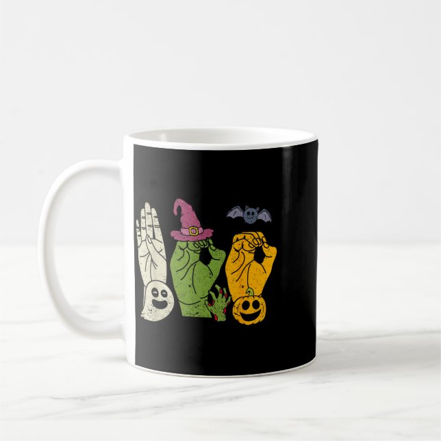 Boo händer amerikanskt teckenspråk Pride Asl Kaffemugg (Vänster)