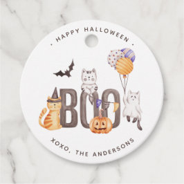 Boo Happy halloween Cute Barn Cats Spöken Pumpkin Gåvor Etiketter