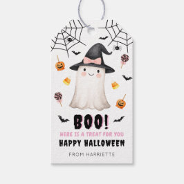 Boo Happy halloween Cute Ghost Gift Märkres Presentetikett