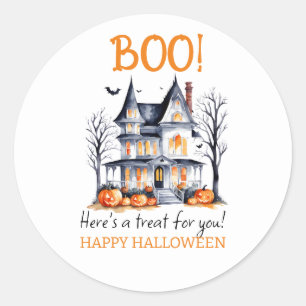 Boo! Happy halloween-dekal Runt Klistermärke