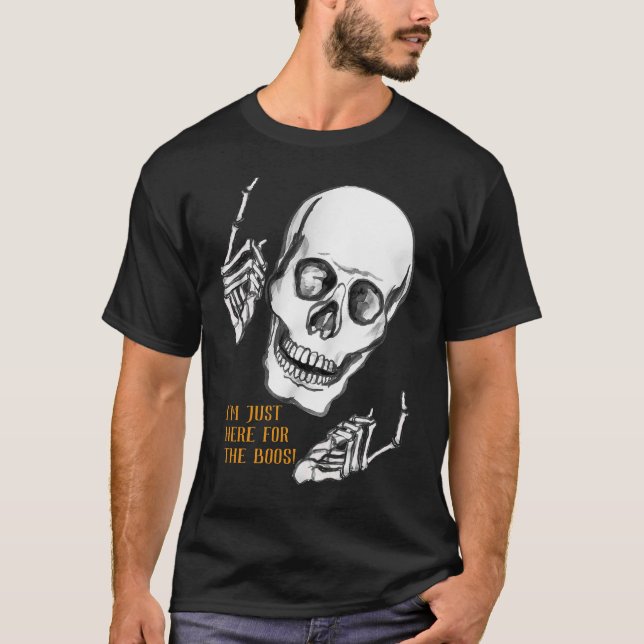 Boo Happy halloween Funny Skull-skämt T Shirt (Framsida)