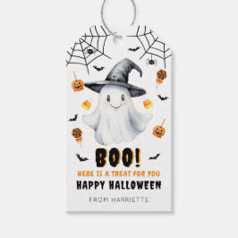 Boo Happy halloween Ghost Gift Märkres Presentetikett