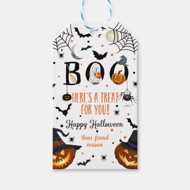 Boo! Happy halloween Presentetikett (Framsidan)