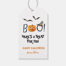BOO Happy halloween Pumpkin Treats Gift märkres