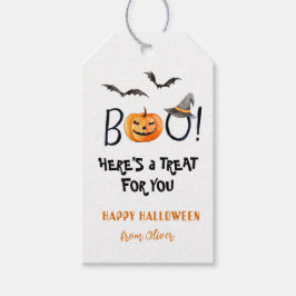 BOO Happy halloween Pumpkin Treats Gift märkres Presentetikett