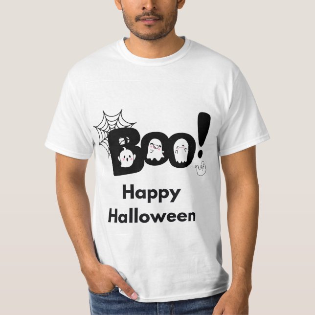 Boo Happy halloween spöknät manar T Shirt (Framsida)