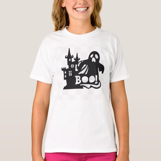 Boo Haunted House och Ghost T Shirt (Framsida)